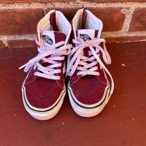 Maroon Vans High Tops. Kids Size 12. Great condition